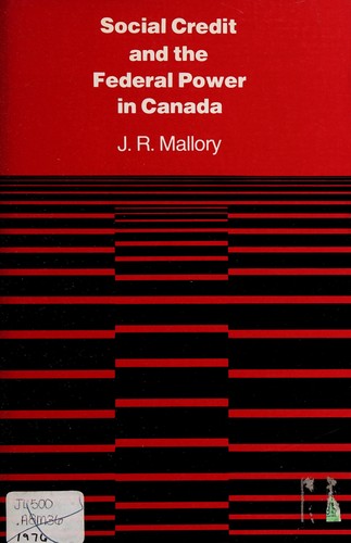Social credit and the federal power in Canada
