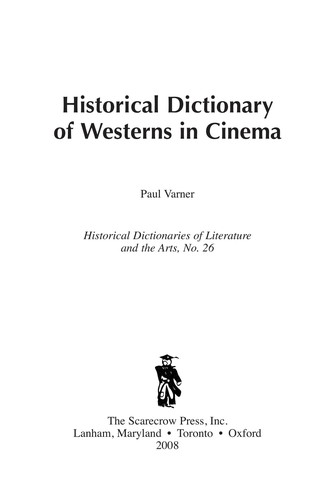 Historical Dictionary of Westerns in Cinema