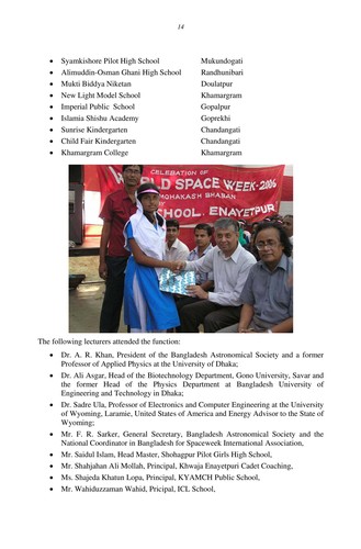Report on World Space Week 2006