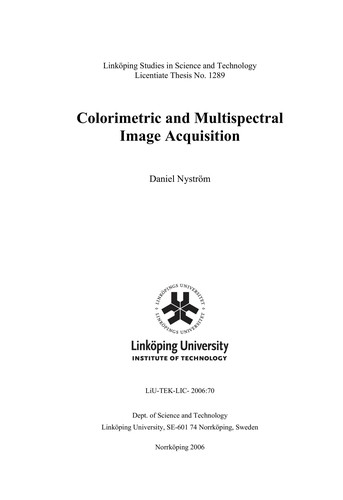 Colorimetric and Multispectral Image Acquisition