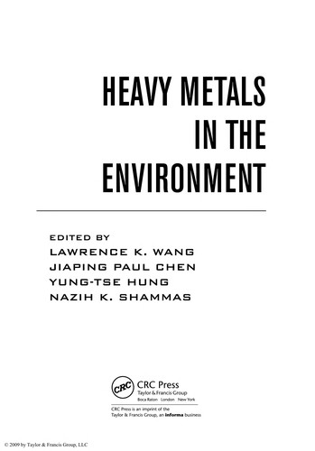Heavy Metals in the Environment