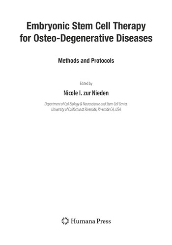 Embryonic Stem Cell Therapy for Osteo-degenerative Diseases