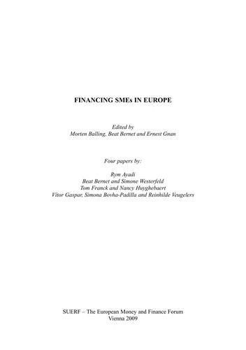 Financing SMEs in Europe