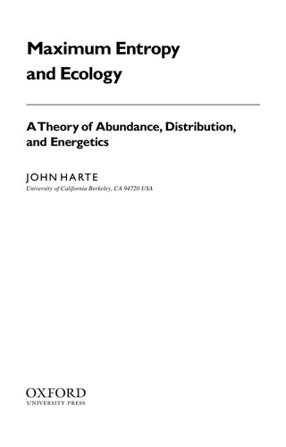 Maximum entropy and ecology