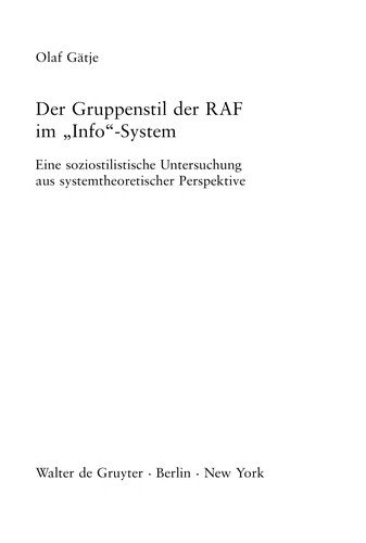 Der Gruppenstil der RAF im "Info"-System