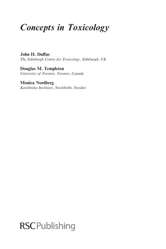 Concepts in toxicology