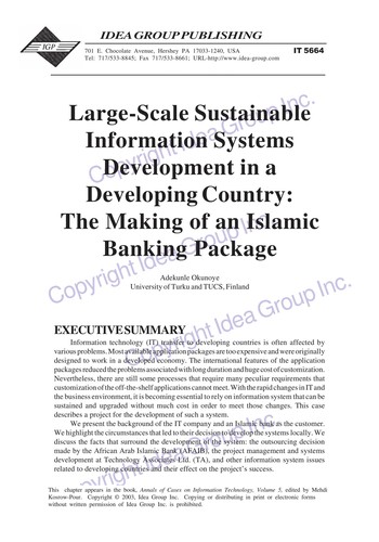Large-scale sustainable information systems development in a developing country