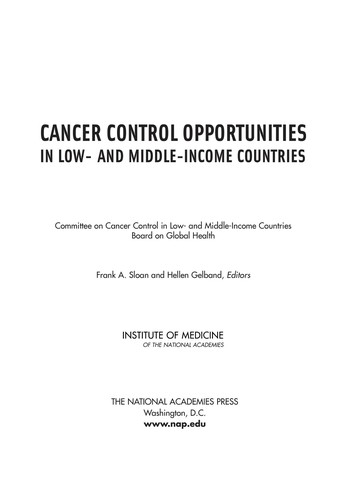 Cancer Control Opportunities in Low- and Middle-Income Countries