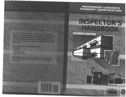 Reinforced Concrete Masonry Construction Inspector's Handbook