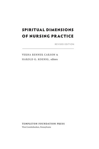 Spiritual dimensions of nursing practice