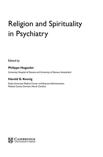 Religion and Spirituality in Psychiatry