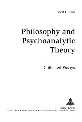 Philosophy and psychoanalytic theory