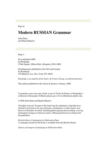 Modern Russian Grammar