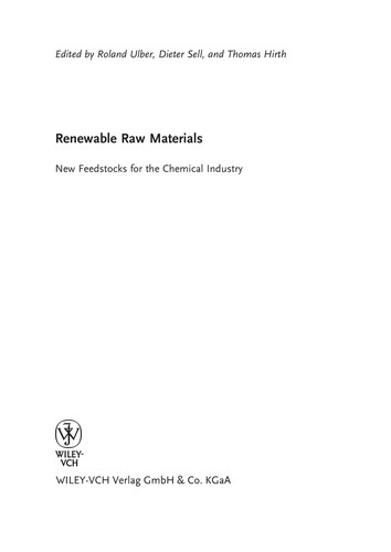 Renewable raw materials