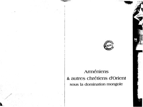 Arméniens & autres chrétiens d'Orient sous la domination mongole