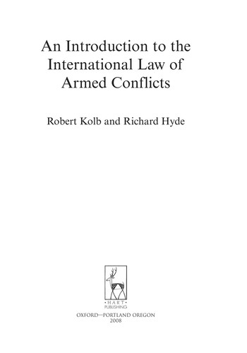 An Introduction to the International Law of Armed Conflicts