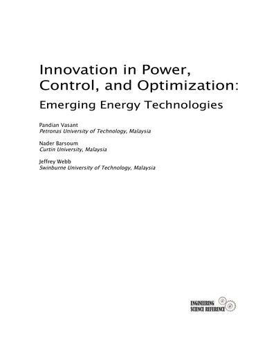 Innovation in Power, Control, and Optimization