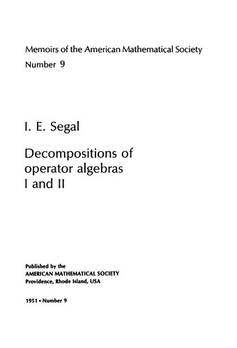 Decompositions of Operator Algebras