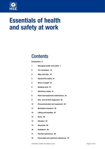 Essentials of Health and Safety at Work