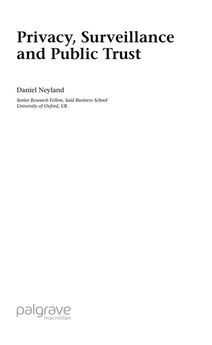PRIVACY, SURVEILLANCE AND PUBLIC TRUST