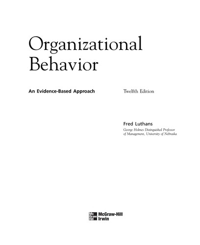 Organizational behavior