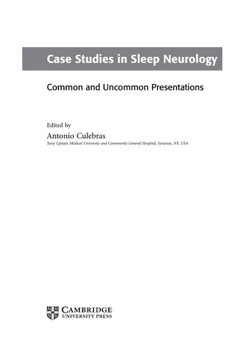 Case Studies in Sleep Neurology