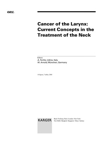 Cancer of the Larynx: Current Concepts in the Treatment of the Neck