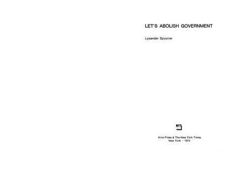 Let's Abolish Government