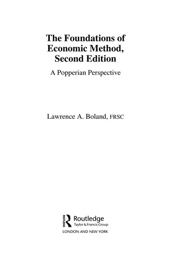 Foundations of Economic Method: A Popperian Perspective