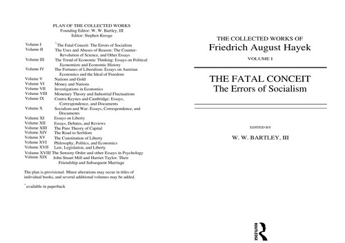 The Collected Works of Friedrich August Hayek