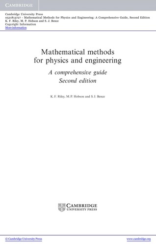 Mathematical Methods for Physics and Engineering: A Comprehensive Guide