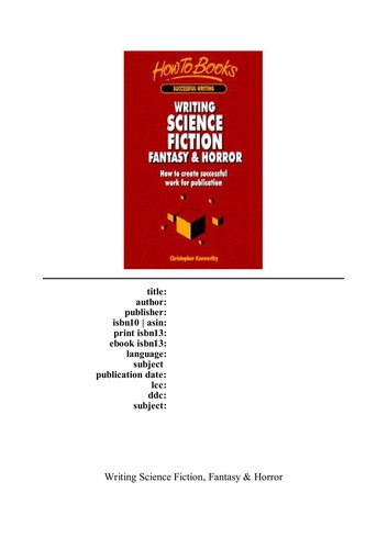 Writing Science Fiction, Fantasy & Horror