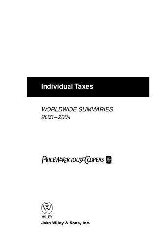 Individual Taxes 2003-2004