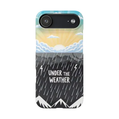 Cartoon Contrasting Weather Idiom Educational Graphic Snap Case with Under the Weather Cartoon for Teachers, Nurses & Children