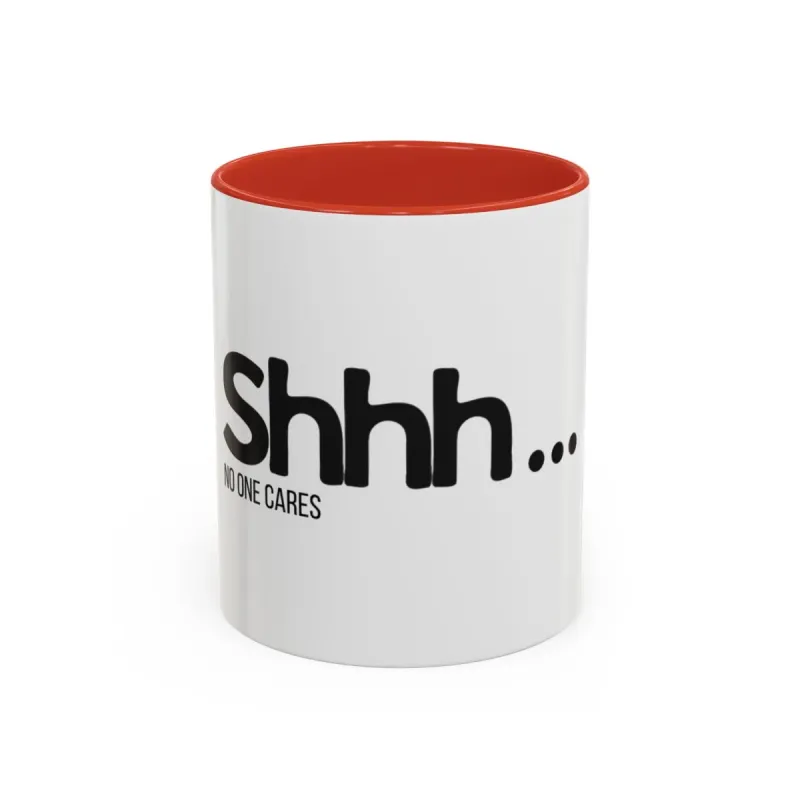 Minimalist Shhh Text Graphic Accent Coffee Mug (11, 15oz)