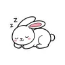 Kawaii Line Art Sleeping Bunny Kiss Cut Sticker