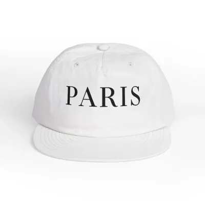 Elegant Typographic Paris Wordmark for Luxury Fashion Brands Surf Cap with Elegant Typographic Paris for Designers & Minimalists