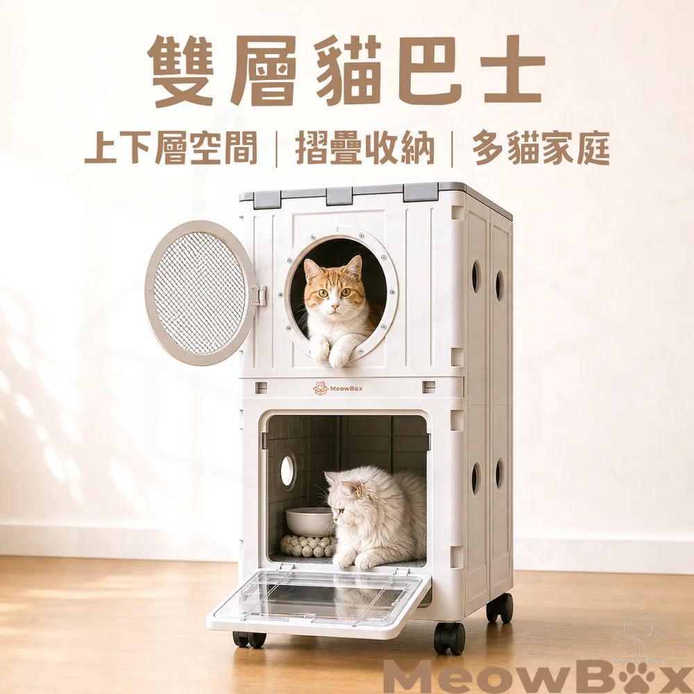 雙層貓巴士寵物推車