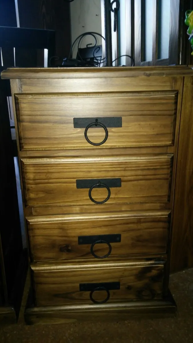 Mesa De Luz Rústica Madera Maciza