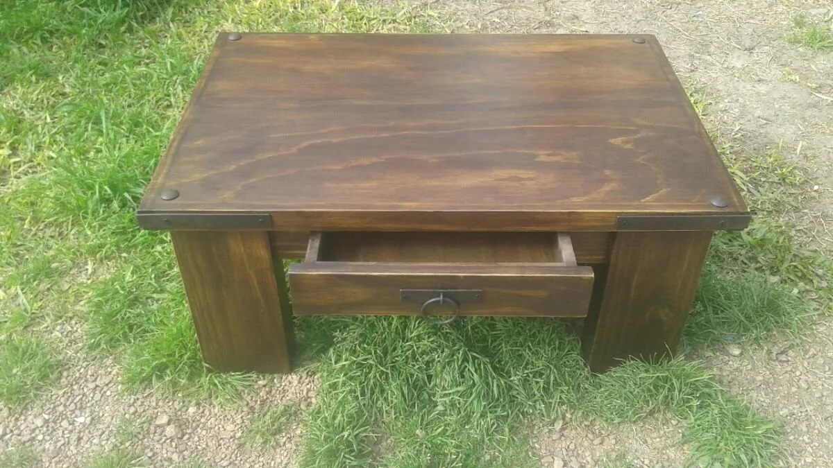 Mesa Ratona Con Cajón Madera Maciza