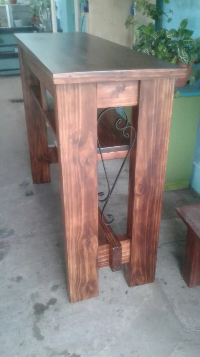 Barra Desayunador Madera Maciza Rústica