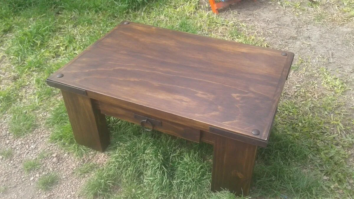 Mesa Ratona Con Cajón Madera Maciza