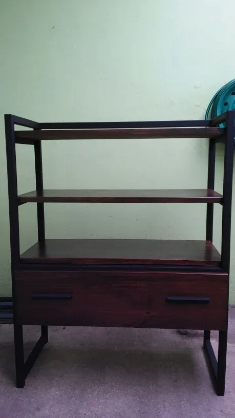 Mueble Estantería Hierro Y Madera.