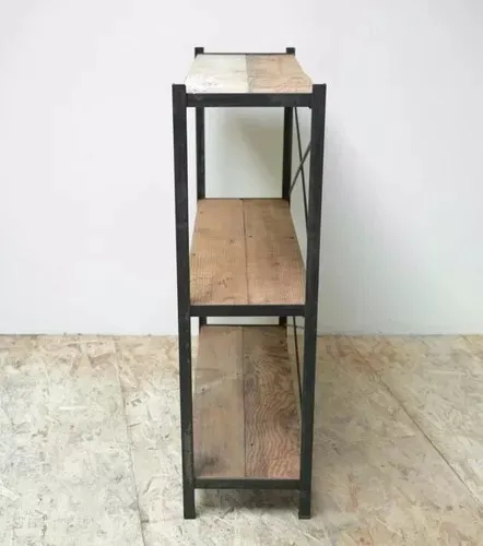 Biblioteca Estantería Hierro Y Madera . Industrial