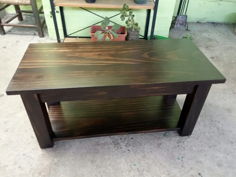 Mesa Ratona Con Estante Madera