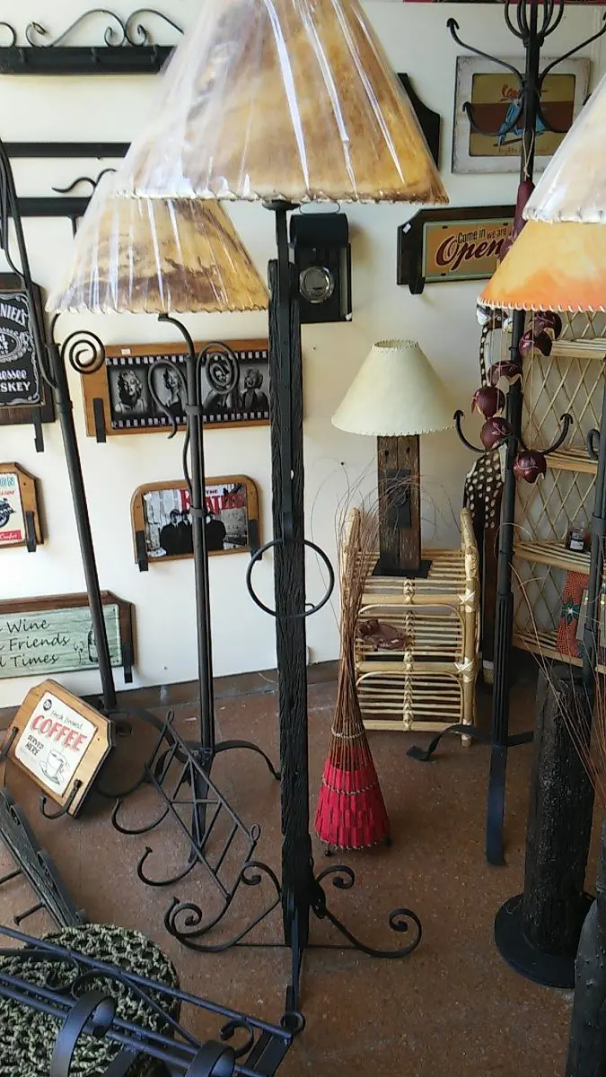 Lámpara Lectora Rústica Hierro Y Madera