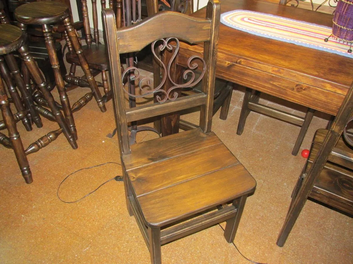 Juego De Comedor Rústico Madera Maciza