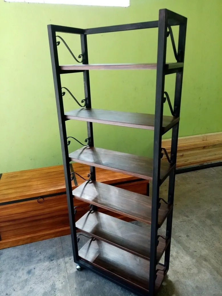 Biblioteca Hierro Estantería Con Ruedas