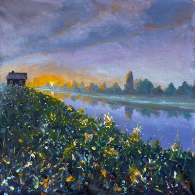 Purple Landscape Painting