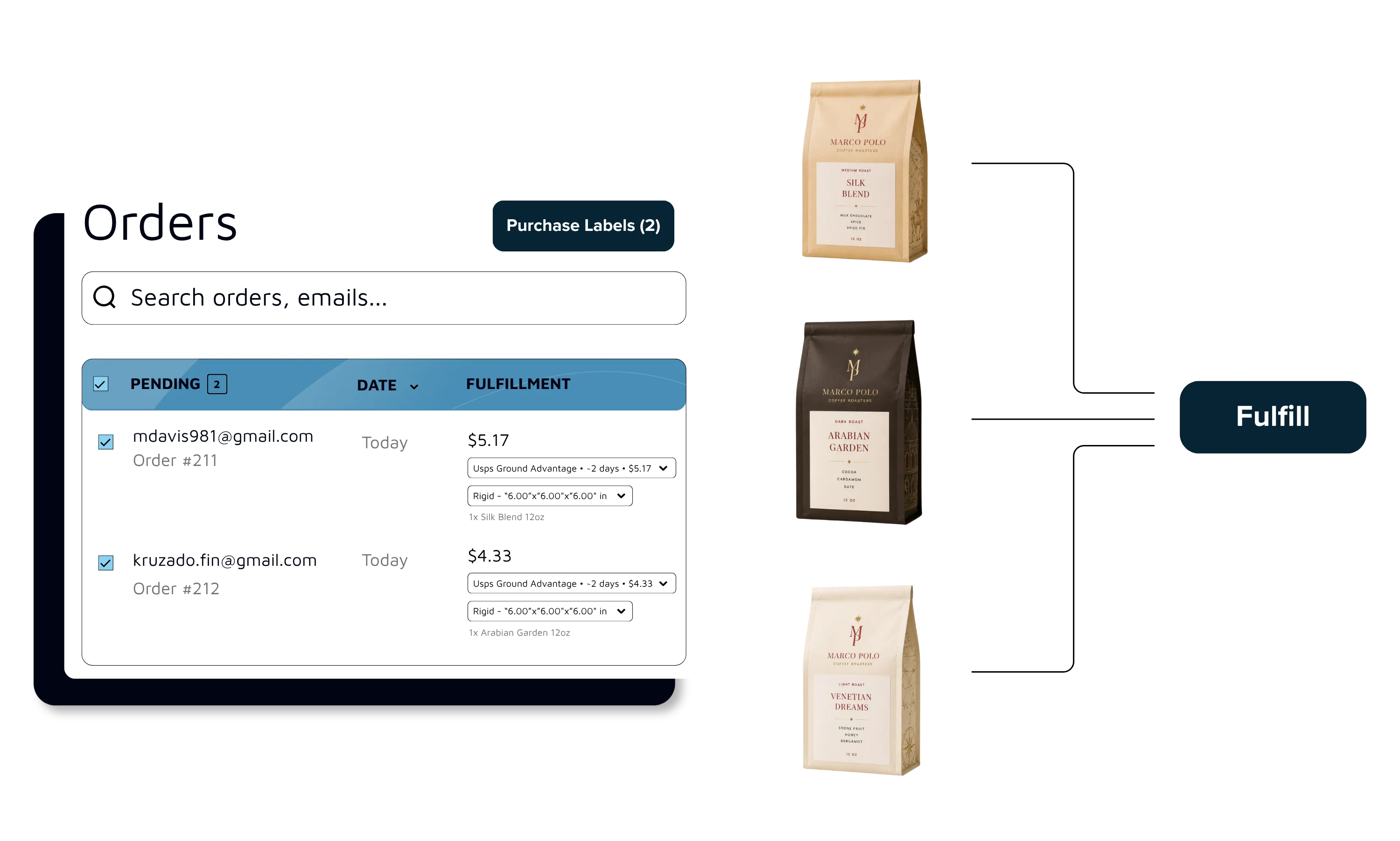 Fulfill orders in fewer clicks